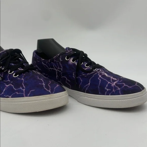 VANS Authentic LoPro Digi Lightning Purple Black White Women's Size 7.0 Men 5.5 - Picture 6 of 16